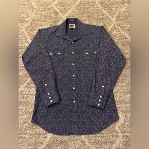 Men's Size Medium B&D B and D by Panhandle Slim Purple Snap Shirt Button Up Used